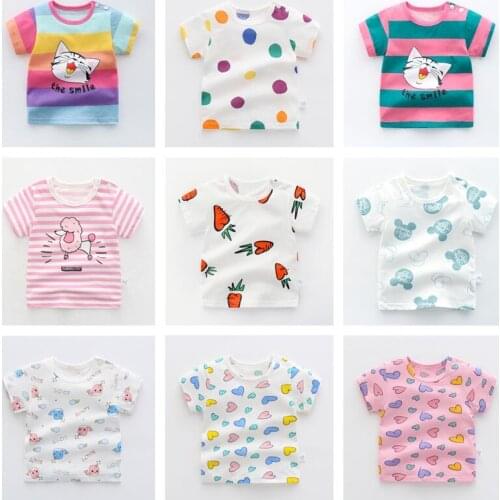 Summer Boys Girls Animals Print Tees for Boys Girls Tees Tops Kitty T shirts Kids T shirt Cotton Clothes New Design Children Top