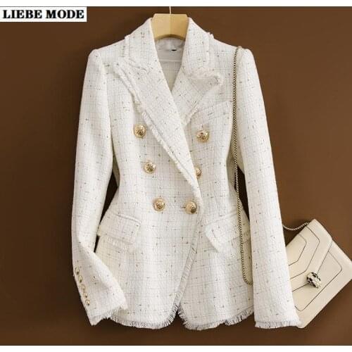Женские твидовые пиджаки LIEBE MODE China At AliExpress
