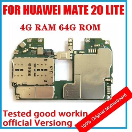 For HUAWEI MATE 20 LITE 100% Clean Replaced Original Motherboard 64GB ROM 4GB RAM Mainboard Android OS Logic Board With Chip