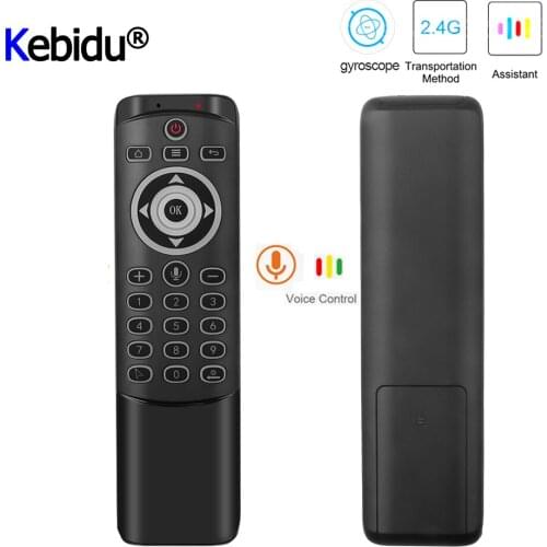 MT1 Wireless Fly Air Mouse 2.4G Smart Voice Remote Control With Backlit Gyro IR Learning With MIC For X96 H96 MAX TV Box