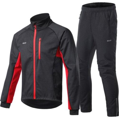 Men Winter Thermal Cycling Jacket Set Windproof Waterproof Warm Bike Sportwear MTB Pant Bicycle Suit Maillot Riding Clothing