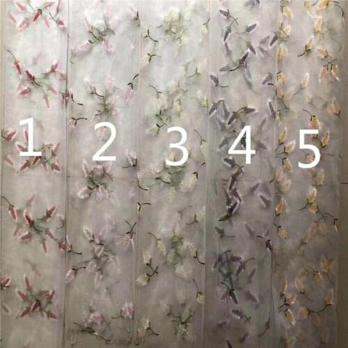 Non-Elastic Brocade Reinforced Mesh Fabric Wheat Tassel Contrasting Color Three-dimensional Embroidery Skirt Other Fabrics