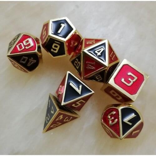 Newest upscale metal polyhedral dice 7pcs/Set Dnd dice set dados rpg dice board game d20 dobbelstenen dados rol