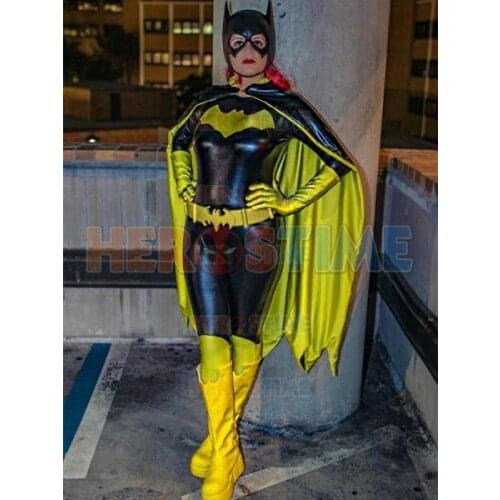 Popular New Batgirl Female Superhero Costume Shiny Metallic Batwoman Cosplay Suit for Female/Girls/Lady/Women