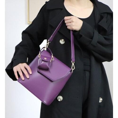 NEW 2 Pcs casual Ladies buckets bag designer women shoulder bags luxury pu crossbody large capacity messenger bag simply purses