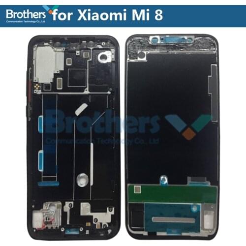 LCD Frame Bezel for Xiaomi Mi 8 Mi8 Front Housing for Xiaomi8 Screen Front Frame with Power Volume Button Phone Replacement Top