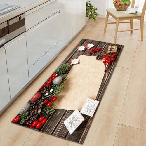 Christmas Home Kitchen Carpet Mat Soft Living Room Carpet Non-slip Welcome Entrance Door Mat Hallway Rugs for Bedroom Bathroom
