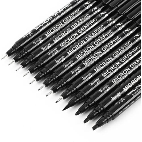 Drawing Pen Fineliner Ultra Fine Line Art Marker Black Ink 005 01 02 03 05 08 Micron Drawing Pen Office School Set
