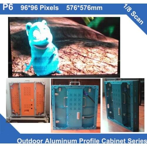 TEEHO led 6PCS/LOT led display P6 Outdoor rental, fixed installation aluminum Cabinet 576mm*576mm 1/8 scan led billboard screen
