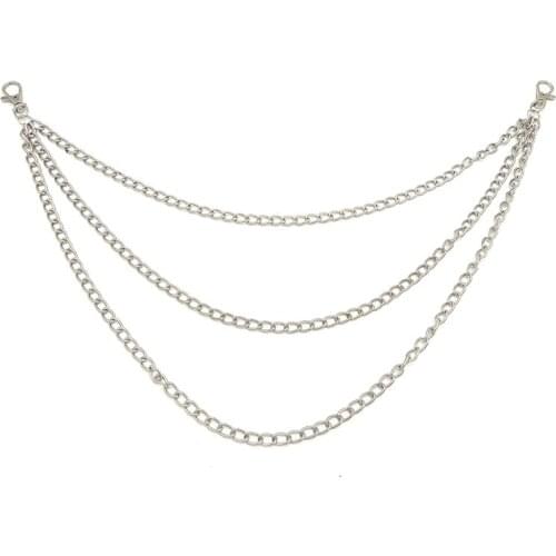 Three Strands Biker Link Keychain Jean Wallet Chain 3 Layer Waist Keychains Punk Hook llavero Trousers Pant Belt Key Chain