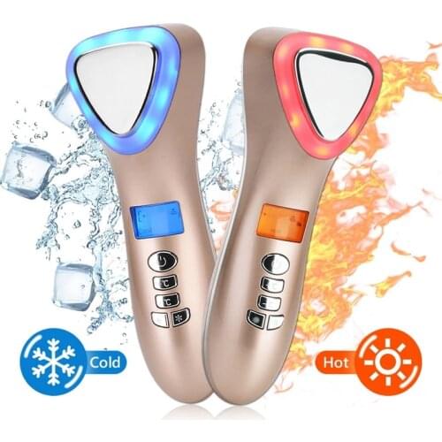 Ultrasonic Cryotherapy LED Hot Cold Hammer Facial Lifting Vibration Massager Face Body Spa Import Export Ion Beauty Equipment