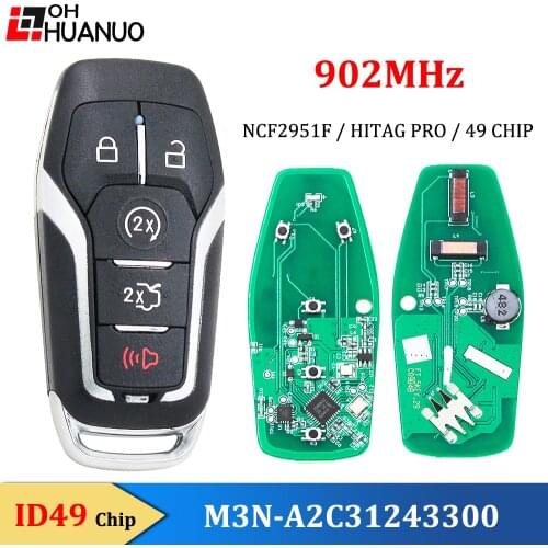 4+1/5 Button Smart Remote Key FSK902 MHz with HITAG PRO/49 chip For Ford Fusion Explorer edge Mustang 2013-2017 M3N-A2C31243300
