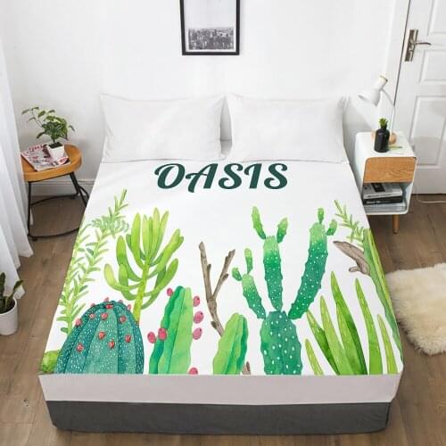 1pc bed sheet Elastic fitted sheet With An Elastic Band 150/180/200/160*200 Mattress Cover Double Bed cover nodic OASIS