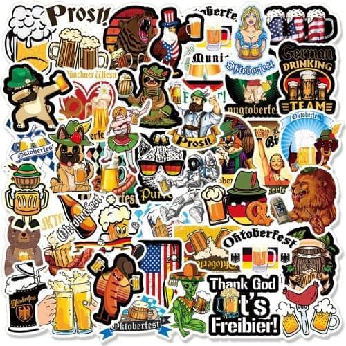10/50 Pcs New Funny Drink Beer Stickers Graffiti for Laptop Bike Car Skateboard Guitar Luggage Helmet Waterproof Decal Toys