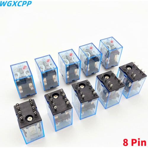 10 PCS,8Pin,DPDT,Miniature Coil Generalelectromagnetic Lntermediate Relay Switch,2NO/2NC,HH52P MY2NJ,5A,AC 110/220V,DC 12/24V