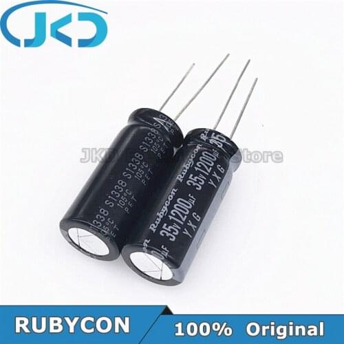 10pcs RUBYCON 1200UF 35V 12.5*30mm 1200UF35V 35V1200UF 12.5x30mm Aluminum Electrolytic Capacitor 100% Original