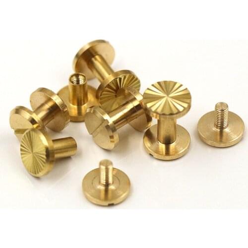 10pcs Sun flower metal craft solid screw nail rivet double flat head belt / strap rivets copper big quality luggage DIY Accessor