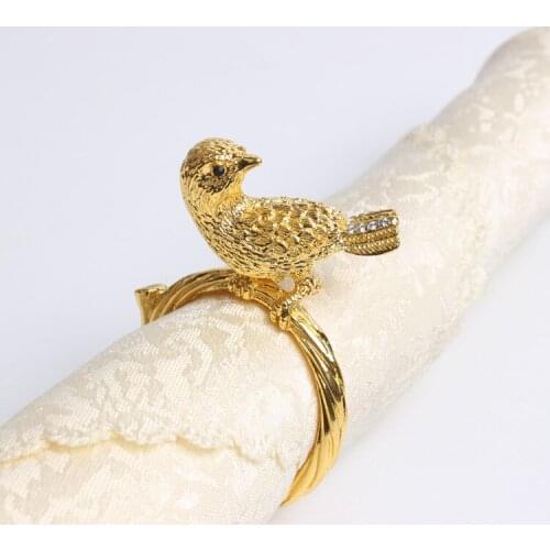10pcs Plated metal golden bird model room napkin buckle hotel napkin ring napkin ring