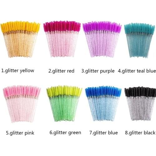 100pcs Disposable Crystal Eyelash Brush Mascara Wands Applicator Eyelash Extension Accessories Women Makeup Portable Beauty Tool