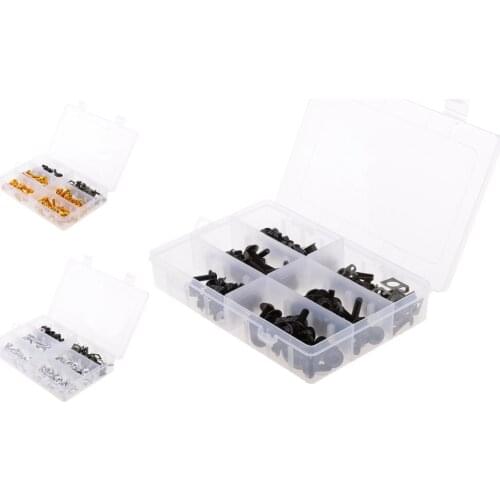 177 Pieces Motorcycle Windscreen Windshield Bodywork Fairing Bolts Nuts Fastener Speed Clips Screws Kit