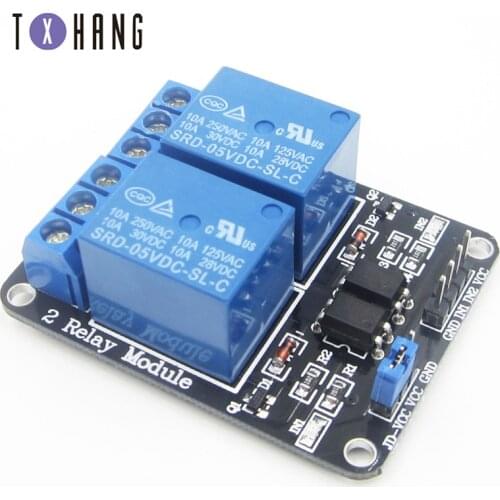 5V 2 Channel Relay Module Low Level Triggered 2-Way 2CH Relay Module with Optocoupler Expansion for Arduino ARM PIC AVR DSP