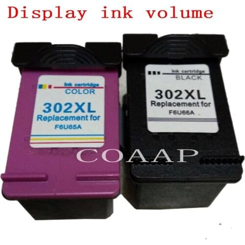 2 Refilled Ink Cartridges for hp302 XL Compatible HP Deskjet 3630 3636 Officejet 3831 4655 Envy 4525 4521 4522 4524 Printer