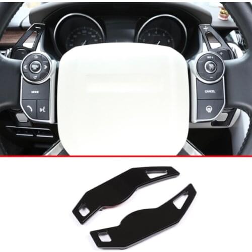 2pcs Black Aluminum Alloy Steering Wheel Gear Shift Paddles For Land Rover Range Rover Velar 2017 2018 Car Accessories