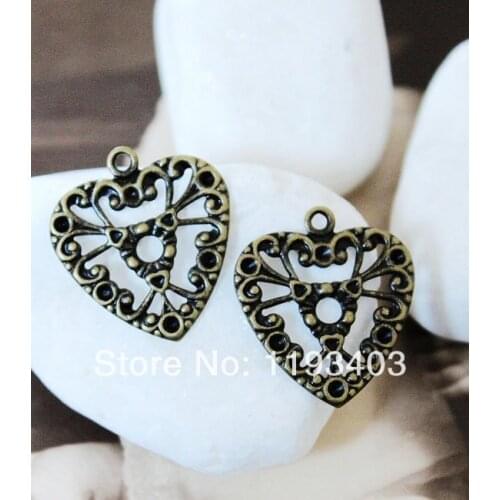 20PCS Antique Bronze plated brass 17x19mm Filigree Jewelry Connectors Setting Base Connector Finding (FILIG-B-19)