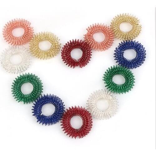 20pcs Chinese Medicine Acupressure Massage Rings Massage & Relaxation (Random Color)