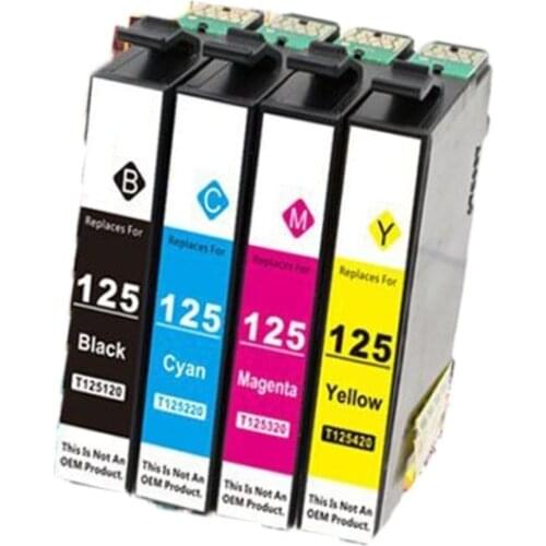 4 Pack Ink Cartridges Compatible for Epson 125 Stylus NX125 NX127 NX130 NX230 NX420 NX530 NX625 WorkForce 320 325 520 Printer