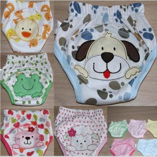 4 layers Washable Cotton Baby Training Pants Infant Shorts Boy Girl Diapers Bebe Nappies Cartoon Underwear Breathable SY007-2