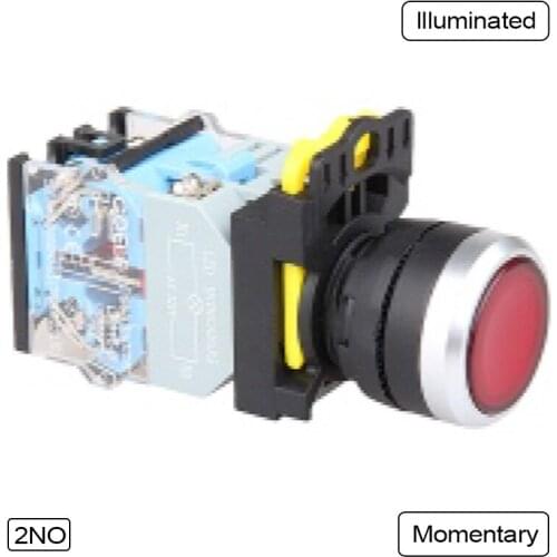 5 PCS Push button switch LED Momentary Waterproof IP65 1NO 1NC 2NO 2NC LA115-B5-11D-R31