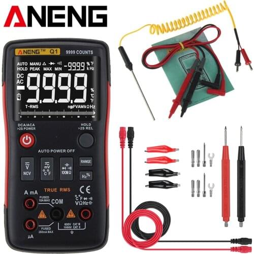 9999 Counts True RMS Digital Multimeter Voltmeter Ammeter Universal AC/DC Voltage AC/DC Current Resistance Capacitance Meter