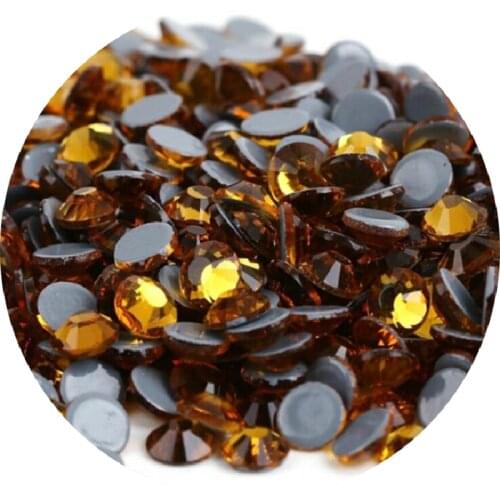 AAAAA Quality Flatback Topaza Hot Fix Rhinestones, Glass Strass Hotfix Iron On Rhinestones For Fabric garment