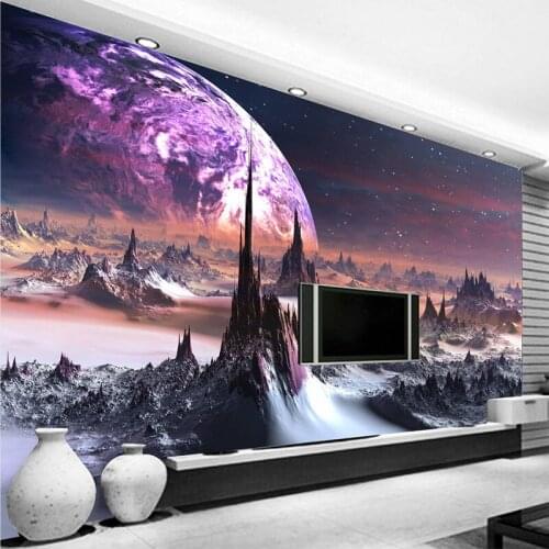 Bacal Customization Star Universe Photo Wallpaper 3D Stereo Embossed Modern Decor Wall Mural Wallpaper Papel De Parede 3D