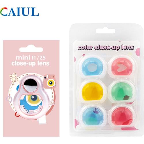 CAIUL 7 in 1 Self-Portrait Mirror Multi Color Round Heart Shape Close-up Lens for Fujifilm Instax Mini 11 25 Instant Film Camera