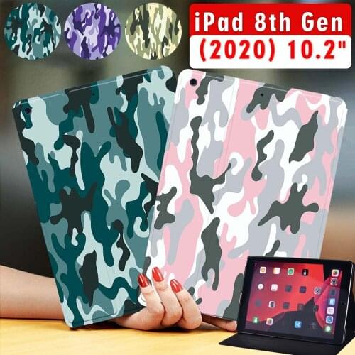 Ipad Case for Apple Ipad 8 2020 8th Gen 10.2 Inch Tablet Case Pu Leather Lightweight Protective Shell + Free Stylus