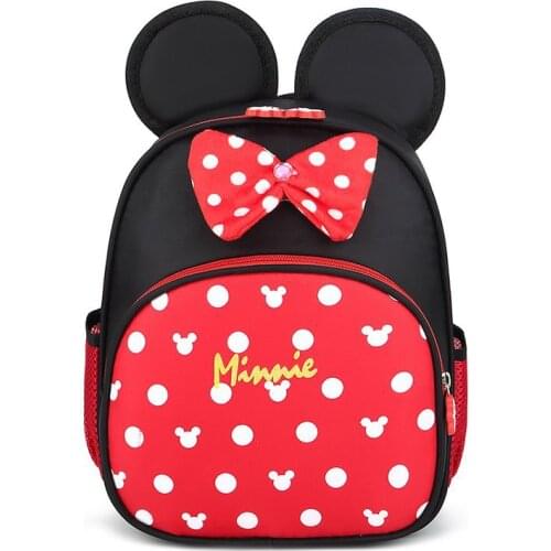 Disney Minnie Backpack For Baby 3-5 Years Cute Kids Kindergarten School Bags Kawwii Lovely Micky Mouse Boys Girls Backpack