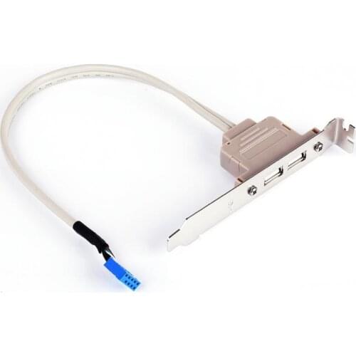 Double Port USB 2.0 Header Bracket Extension Cable Adapter For Computer Rear Motherboard Extension Cord Desktop PC Case Baffle