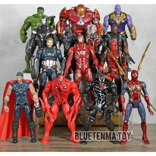 Marvel Avengers Venom Carnage Spiderman Thanos Thor Deadpool Hulkbuster Iron Man Black Panther Action Figure Model Doll Gifts