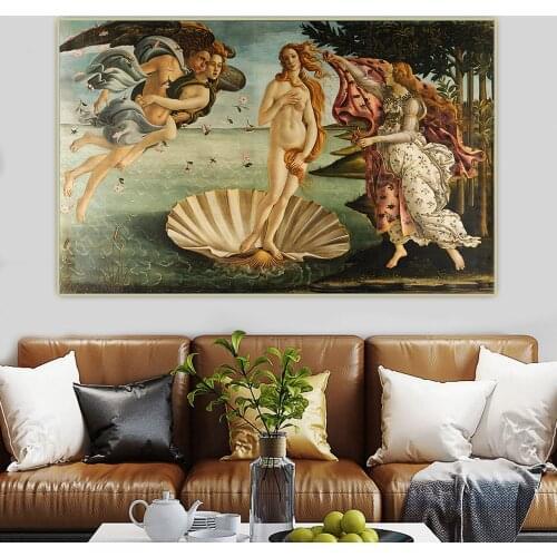 Canvas Oil Painting Sandro Botticelli"The Birth Of Venus"Western Art Decor Poster Wall Aesthetic Home Room Interior Decoration