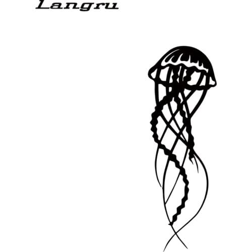 Langru Cool Graphics Jellyfish Vinyl Decal Sticker Window Wall Bumper Squid Octopus Car Accessories Decorative Jdm