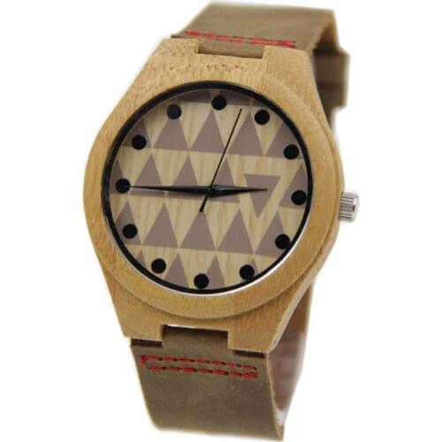 Handmade Mens Solid Bamboo Wood Watch Made with Natural Coffe Sandalwood Fashion Wristwatches With Gift Box