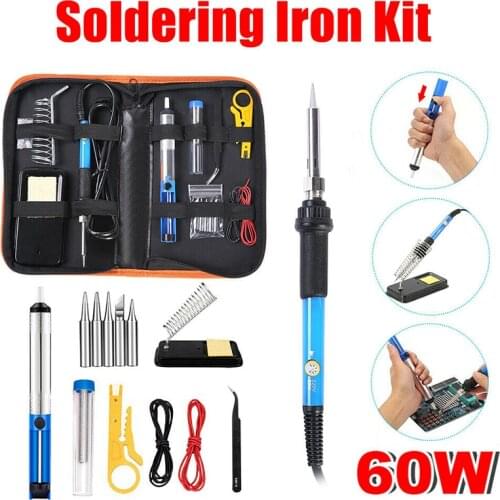 60W Electric Soldering Iron Kit Solder Welding Tool Stand Adjustable Temperature Soldering Iron kit