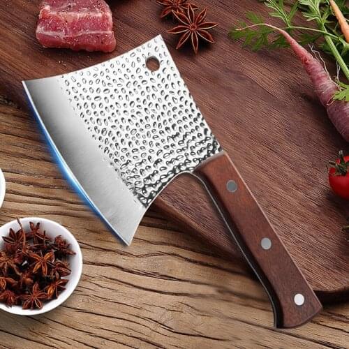 Chop Bone Knife Heavy Duty Kitchen Chef Knife Meat Cleaver Bone Chopping Knife Handmade Forged 40Cr13 Stainless Steel