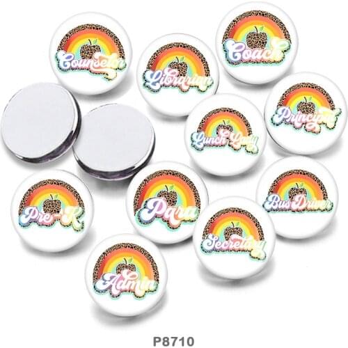Rainbow 12mm/18mm/20mm/25mm/30mm Round Glass Cabochon Flat Back Making Findings P8710