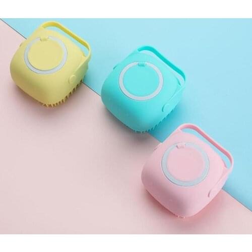 Bath Brush Silicone Shower Massage Scrubber Body Skin Exfoliating Scrubbing Tool for Pet Dog Cat Silicone Bath Massage Brush