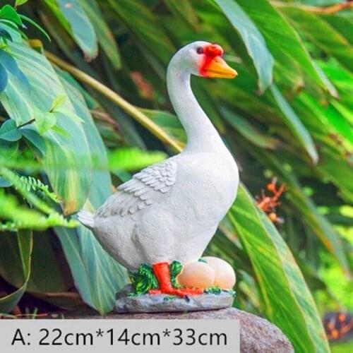 Resin Simulation Goose Garden Statues Sculptures Garden Decoration Outdoor
