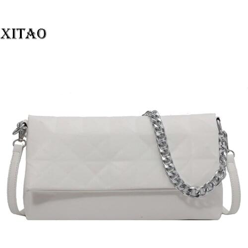 XITAO Human Texture Diamond Bag Shoulder Chain Armpit Small Fresh Casual Style 2021 Autumn Minority Loose Shoulder Bags WMD2932