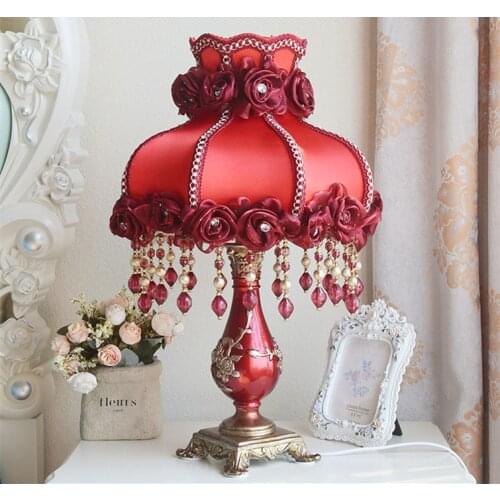 Wedding table lamp bedroom bedside lamp high-grade warm Creative Pastoral dressing luxury decorative gifts wedding decorations